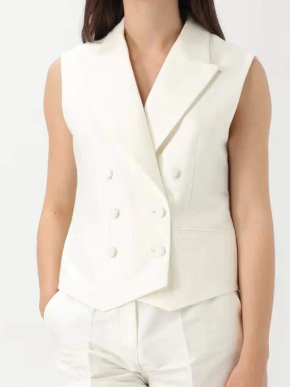 MVP wardrobe, white double breasted vest size medium